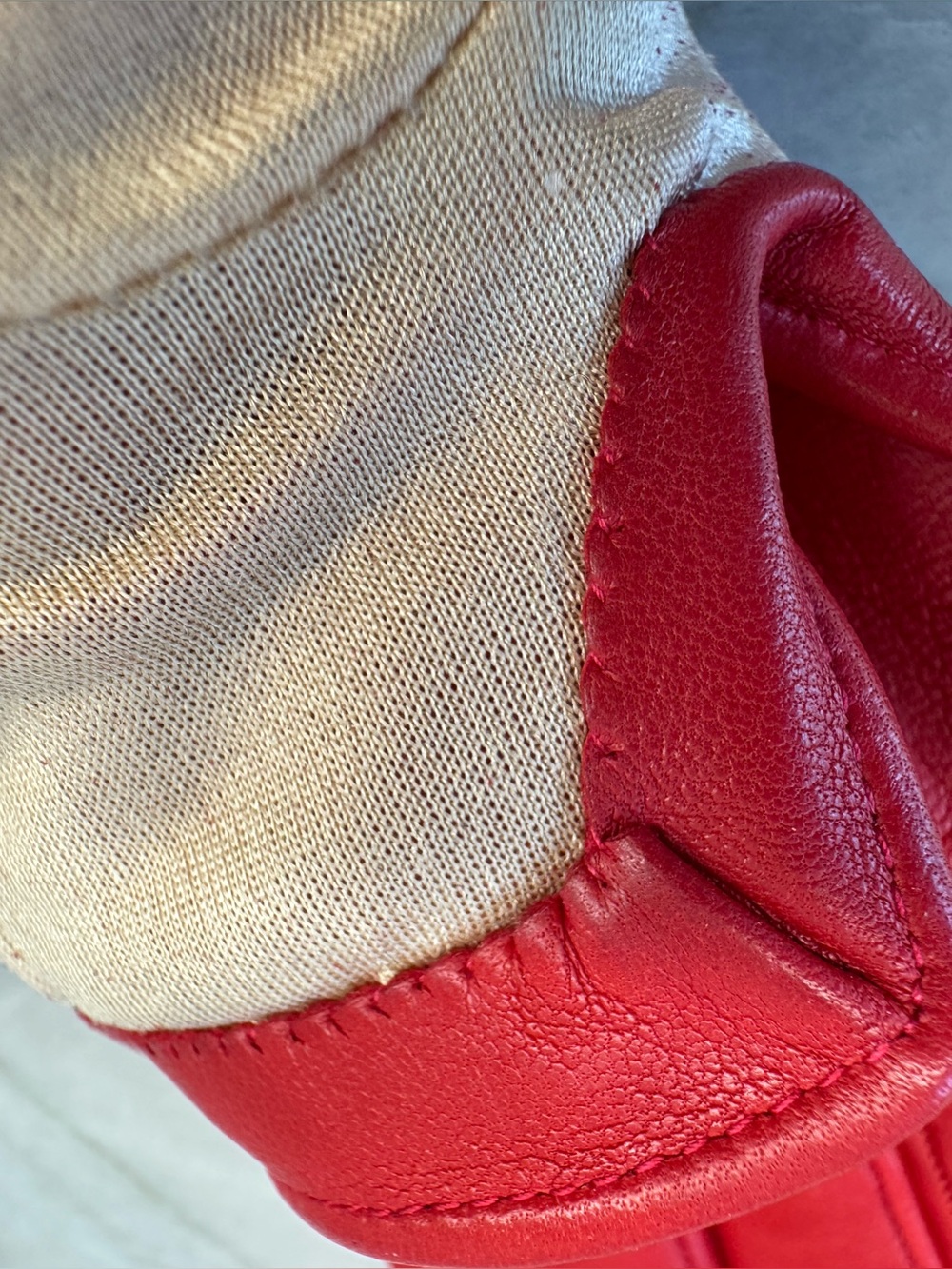 Celine Red Lambskin Leather Gloves - Picture 12 of 12